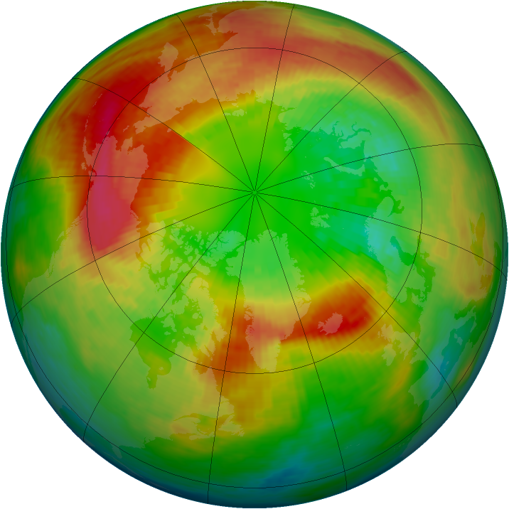 Arctic ozone map for 05 March 1994
